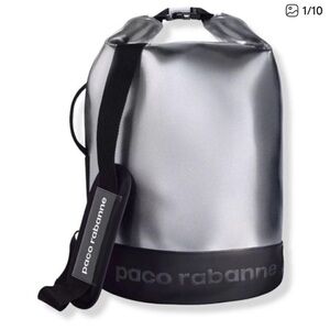 Paco Rabanne Metallic Silver and Black Bag